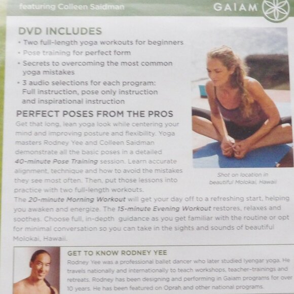 Rodney Yee's YOGA for Beginners Home Fitness DVD NEW Sealed - Picture 4 of 4